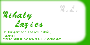mihaly lazics business card